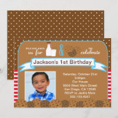 Birthday Party Invitations Foto van melk en koekje Kaart (Voorkant / Achterkant)