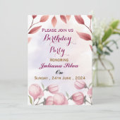 Birthday Party Invitations  Kaart (Staand voorkant)