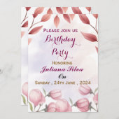 Birthday Party Invitations  Kaart (Voorkant / Achterkant)