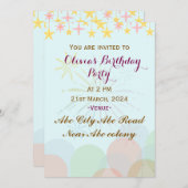 Birthday Party Invitations Kaart (Voorkant / Achterkant)
