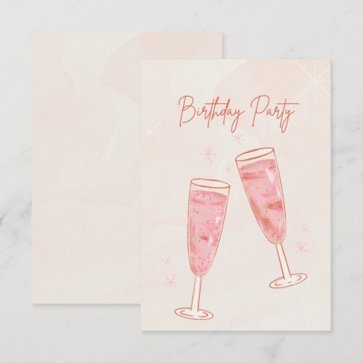 Birthday Party Invitations Kaart (Voorkant / Achterkant)