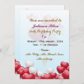 Birthday Party Invitations Kaart (Voorkant / Achterkant)