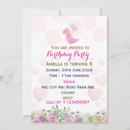 Birthday Party Invitations Kaart