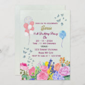 Birthday Party Invitations  Kaart (Voorkant / Achterkant)