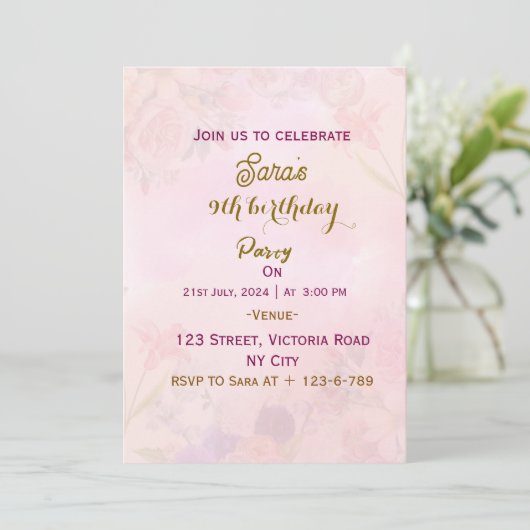 Birthday Party Invitations Kaart (Staand voorkant)