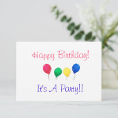 Birthday Party Invitations Kaart (Staand voorkant)