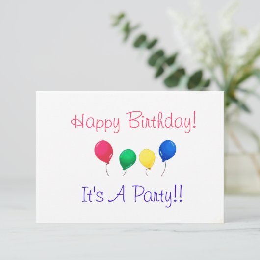 Birthday Party Invitations Kaart (Staand voorkant)