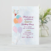 Birthday Party Invitations Kaart (Staand voorkant)