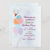 Birthday Party Invitations Kaart (Voorkant / Achterkant)
