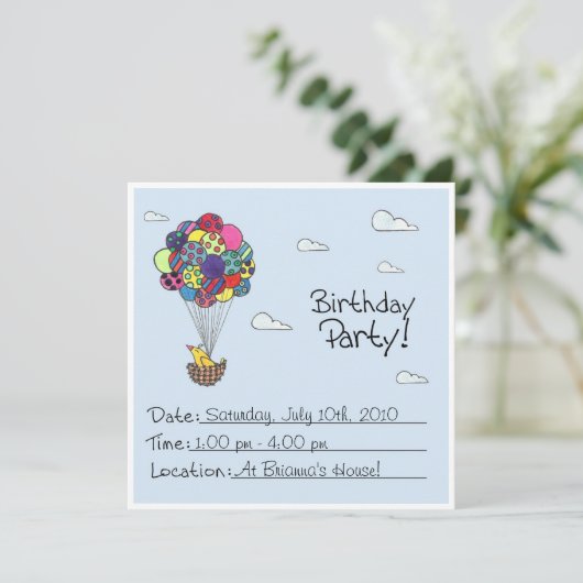 Birthday Party Invitations Kaart (Staand voorkant)