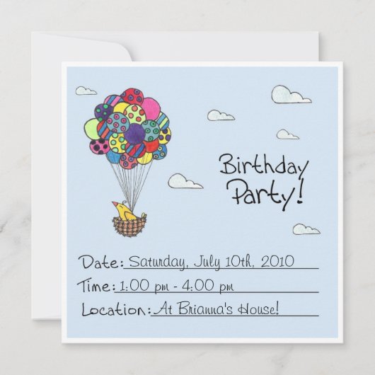 Birthday Party Invitations Kaart (Voorkant)