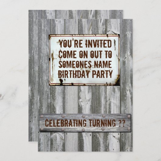 Birthday Party Invitations Kaart (Voorkant / Achterkant)