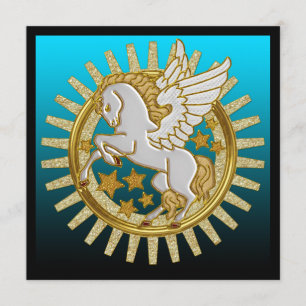 Birthday Party Invitations Pegasus Winged Horse Kaart