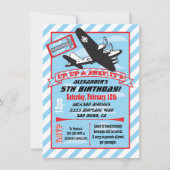 Birthday Party Invitations Retro Airplane Kaart (Voorkant)