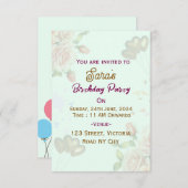 Birthday Party Invitations RSVP Kaartje (Voorkant / Achterkant)