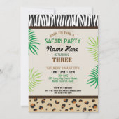 Birthday Party Invite Animal Zoo Safari Party Kaart (Voorkant)