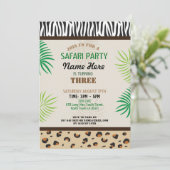Birthday Party Invite Animal Zoo Safari Party Kaart (Staand voorkant)