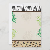 Birthday Party Invite Animal Zoo Safari Party Kaart (Achterkant)