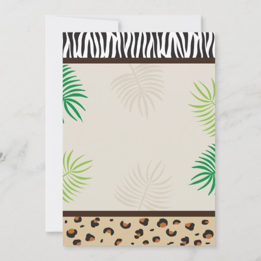 Birthday Party Invite Animal Zoo Safari Party Kaart (Achterkant)