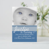 Birthday Party Invite | B-dag |bl Kaart (Staand voorkant)