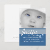 Birthday Party Invite | B-dag |bl Kaart (Voorkant / Achterkant)