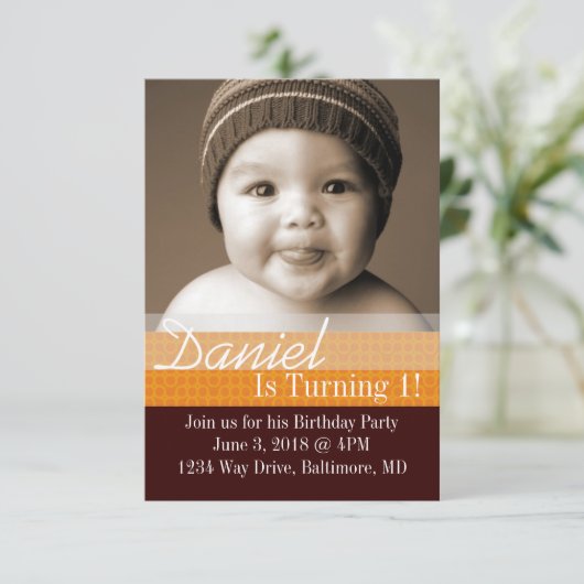 Birthday Party Invite | B-Dag I |broeder Kaart (Staand voorkant)