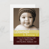 Birthday Party Invite | B-Dag I |dbrli Kaart (Voorkant / Achterkant)