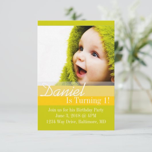 Birthday Party Invite | B-dag II |gryl Kaart (Staand voorkant)