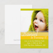 Birthday Party Invite | B-dag II |gryl Kaart (Voorkant / Achterkant)