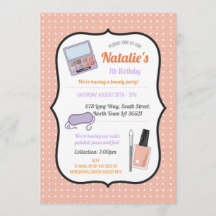 Birthday Party Invite Beauty Birthday Nail Vanish Kaart
