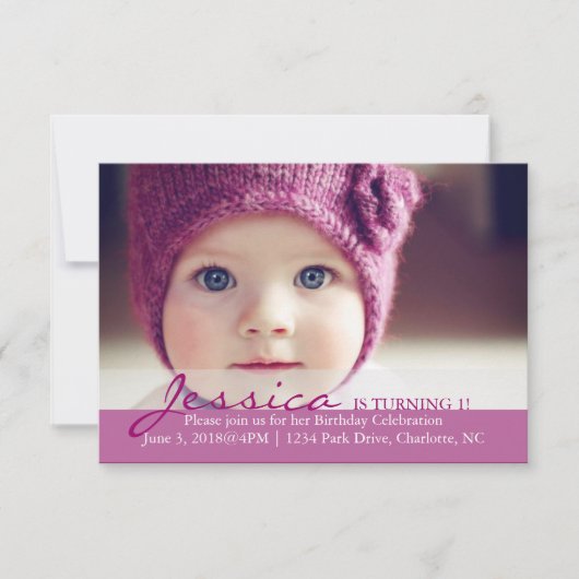 Birthday Party Invite | Draaien 1! Kaart (Voorkant)