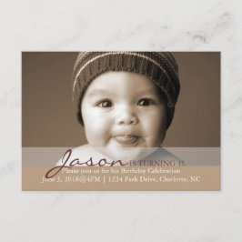 Birthday Party Invite | Draaien 1! Kaart