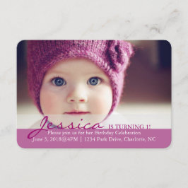 Birthday Party Invite | Draaien 1! Kaart