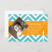 Birthday Party Invite | Draaien |chevblu Kaart (Voorkant / Achterkant)