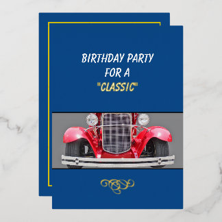 Birthday Party invite for a Classic (older person) Folie Feestdagenkaart