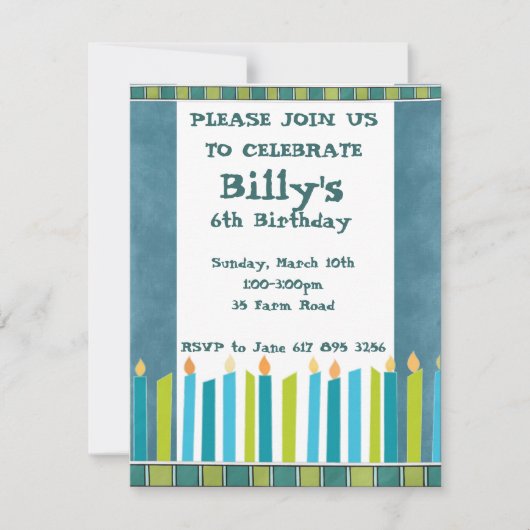 Birthday Party Invite Kaart (Voorkant)