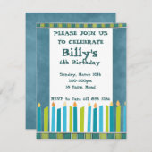 Birthday Party Invite Kaart (Voorkant / Achterkant)