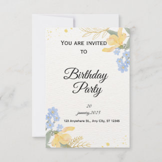Birthday Party Invite Kaart
