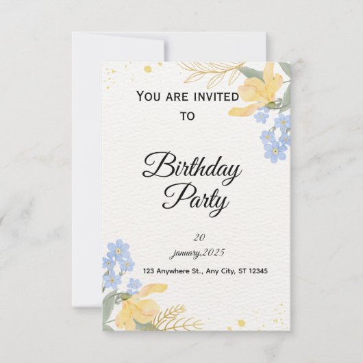 Birthday Party Invite Kaart (Voorkant)