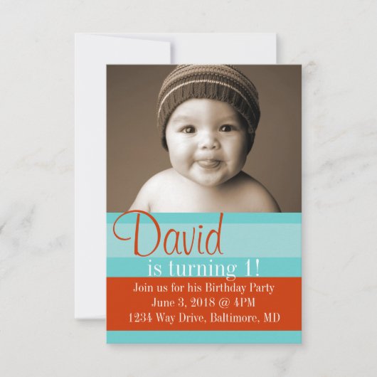Birthday Party Invite | Kleuren |blbr. Kaart (Voorkant)