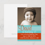 Birthday Party Invite | Kleuren |blbr. Kaart (Voorkant / Achterkant)