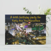 Birthday Party Invite Las Vegas Nevada Kaart (Staand voorkant)
