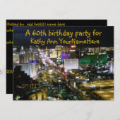 Birthday Party Invite Las Vegas Nevada Kaart (Voorkant / Achterkant)
