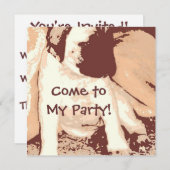 Birthday Party Invite/Mastiff Puppy Kaart (Voorkant / Achterkant)