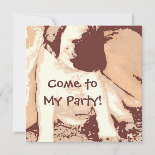 Birthday Party Invite/Mastiff Puppy Kaart (Voorkant)