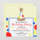 Birthday Party Invite - Polka Dot Birthday Pet Kaart (Voorkant / Achterkant)