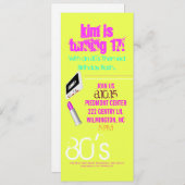 Birthday Party Invite | Thema II van 80 |haar Kaart (Voorkant / Achterkant)