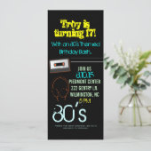 Birthday Party Invite | Thema II van 80 |Hem-zwart Kaart (Staand voorkant)