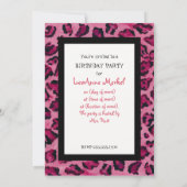 Birthday Party Invite Zebra, Leopard'n Chandelier Kaart (Achterkant)