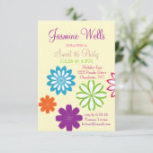 Birthday Party Invite | " zoet" 16 Kaart (Staand voorkant)